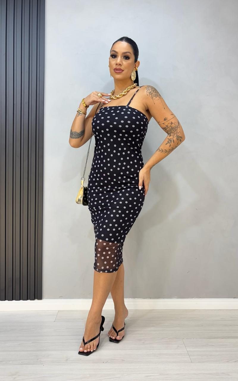 vestido tule preto alca poa branco