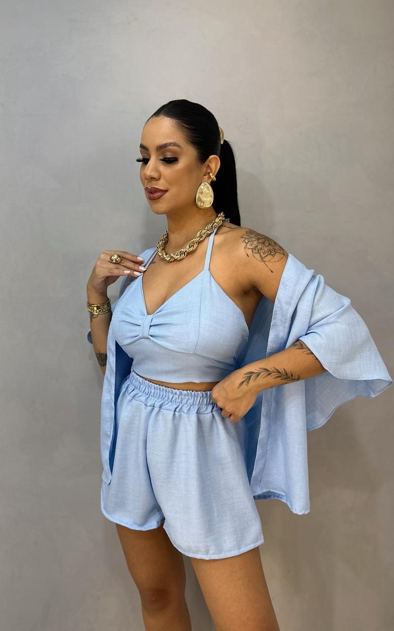 trijunto duna linho com kimono preto