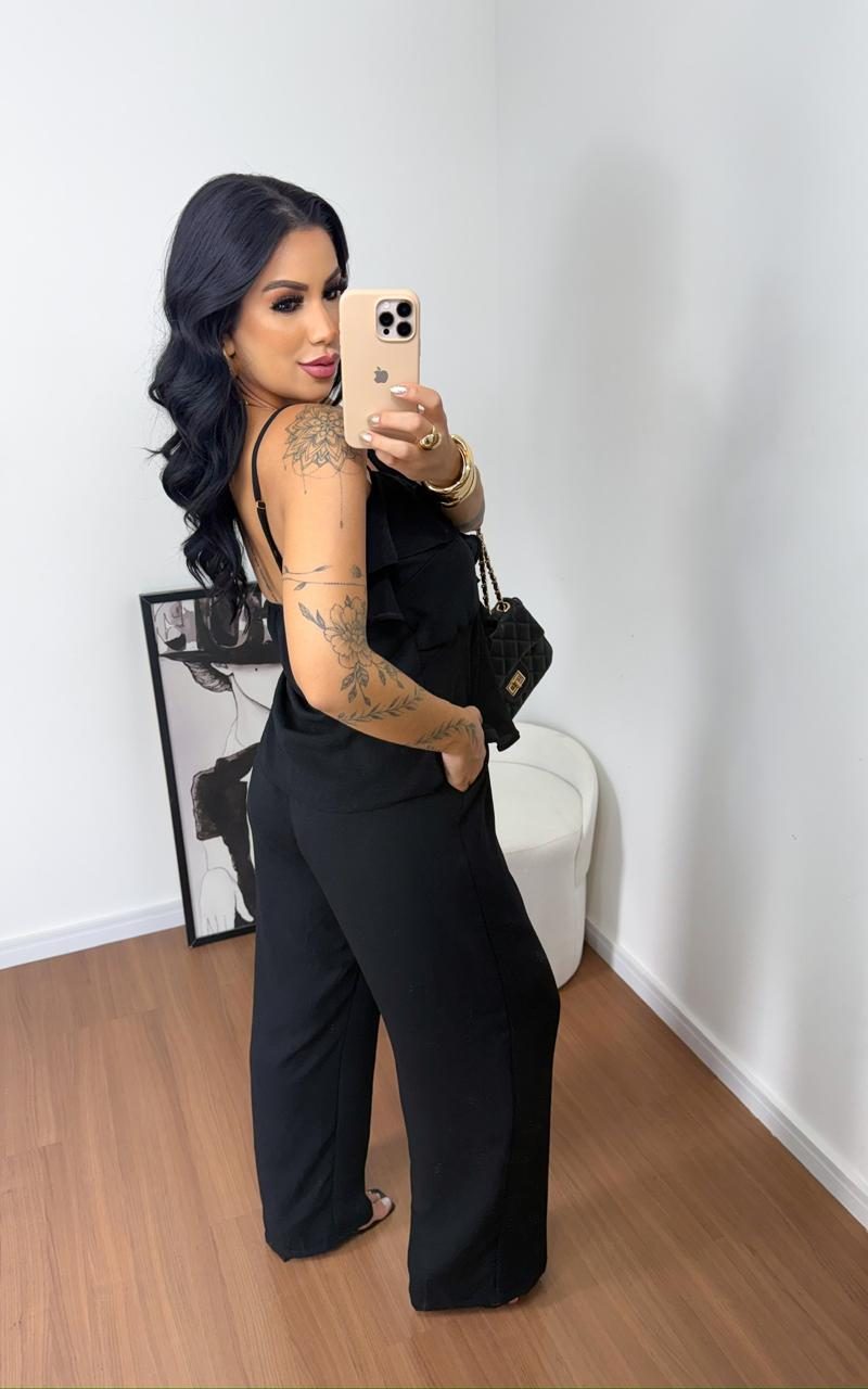 conjunto babado preto