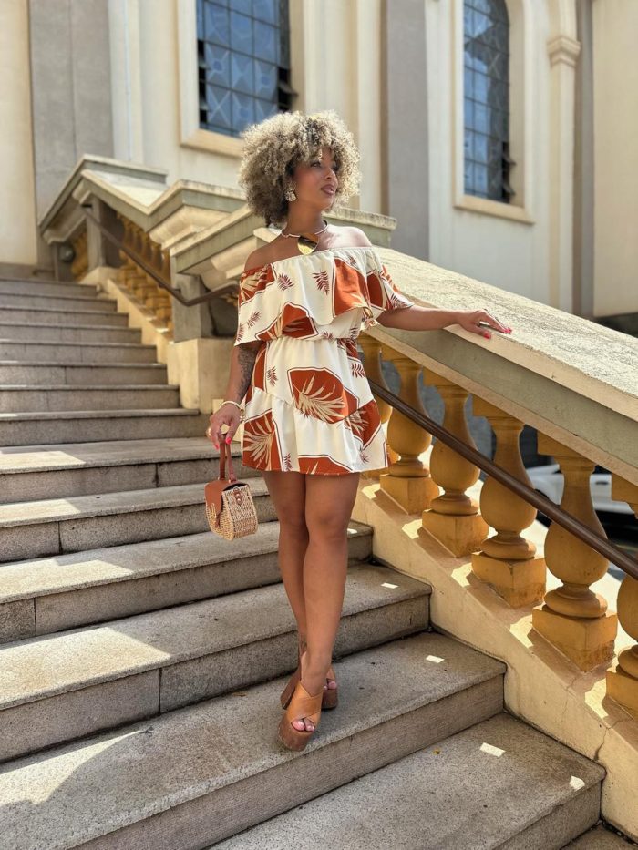 macaquinho estampado terracota macaquinho estampado terracota