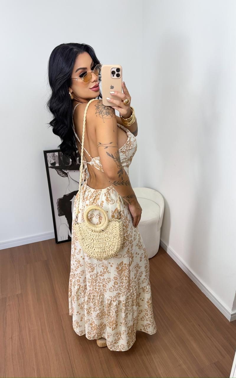 vestido longo costas aberta preto