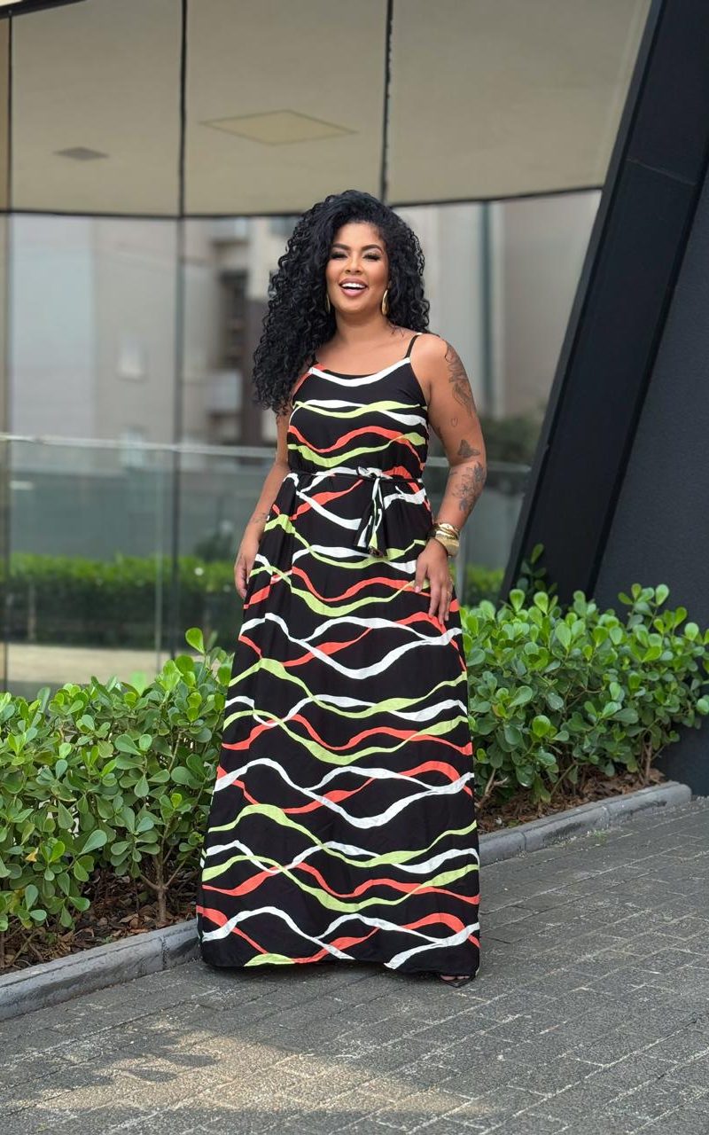 vestido longo viscolinho preto