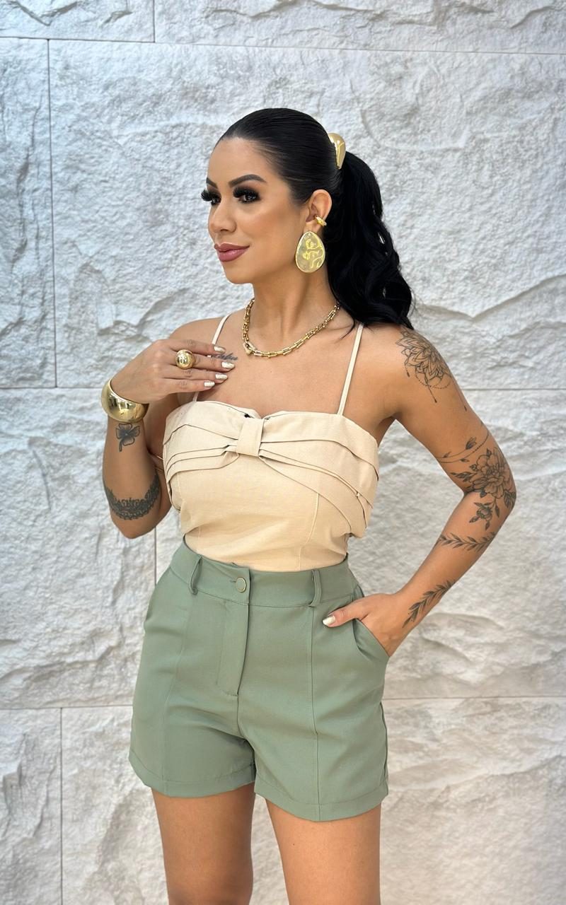 shorts botao encapado verde 1000i3