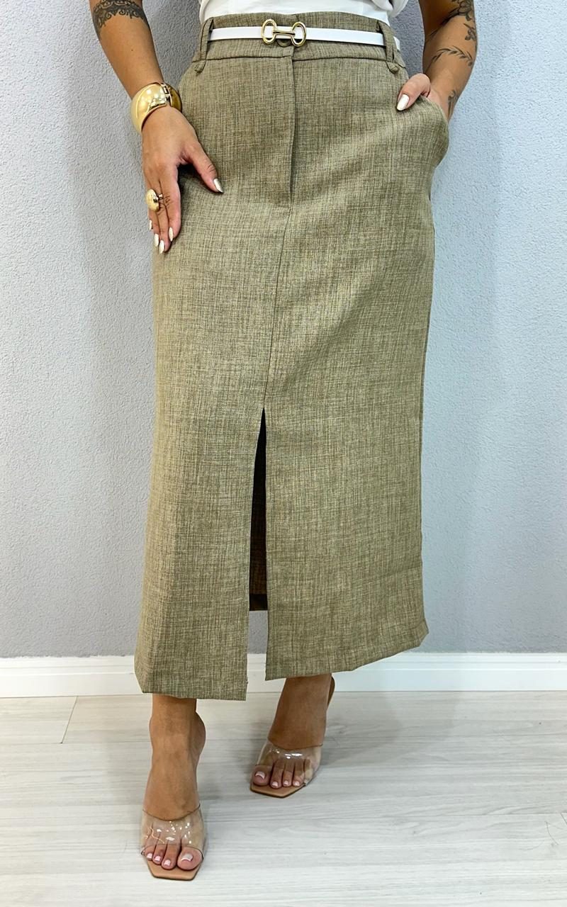 saia longa de linhao caqui 1000f6