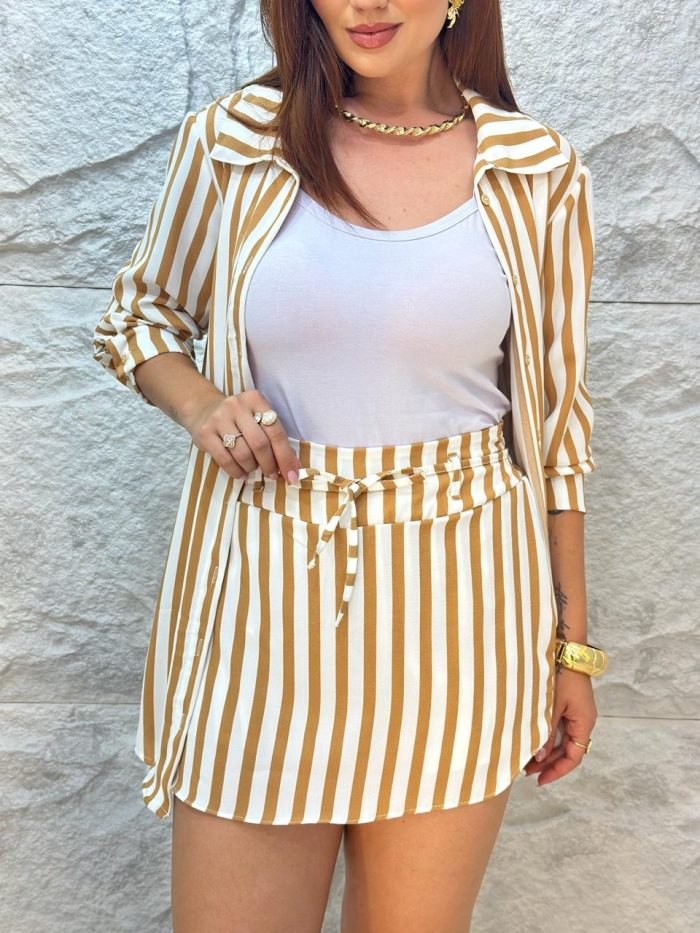 conjunto camisa e shorts saia azul 1000g7 conjunto camisa e shorts saia azul 1000g7