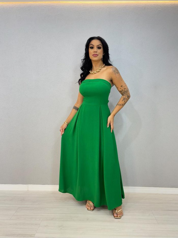 vestido sem alca costas abertas duna verde 1000i1 vestido sem alca costas abertas duna verde 1000i1