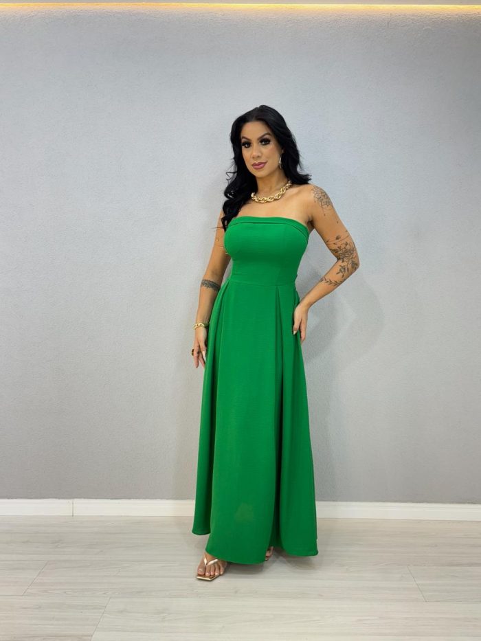 vestido sem alca costas abertas duna verde 1000i1 vestido sem alca costas abertas duna verde 1000i1
