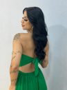 vestido sem alca costas abertas duna verde 1000i1