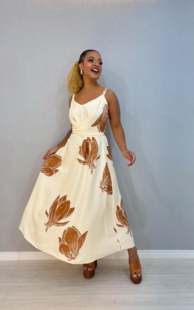 vestido midi folhagem verde 1000l2