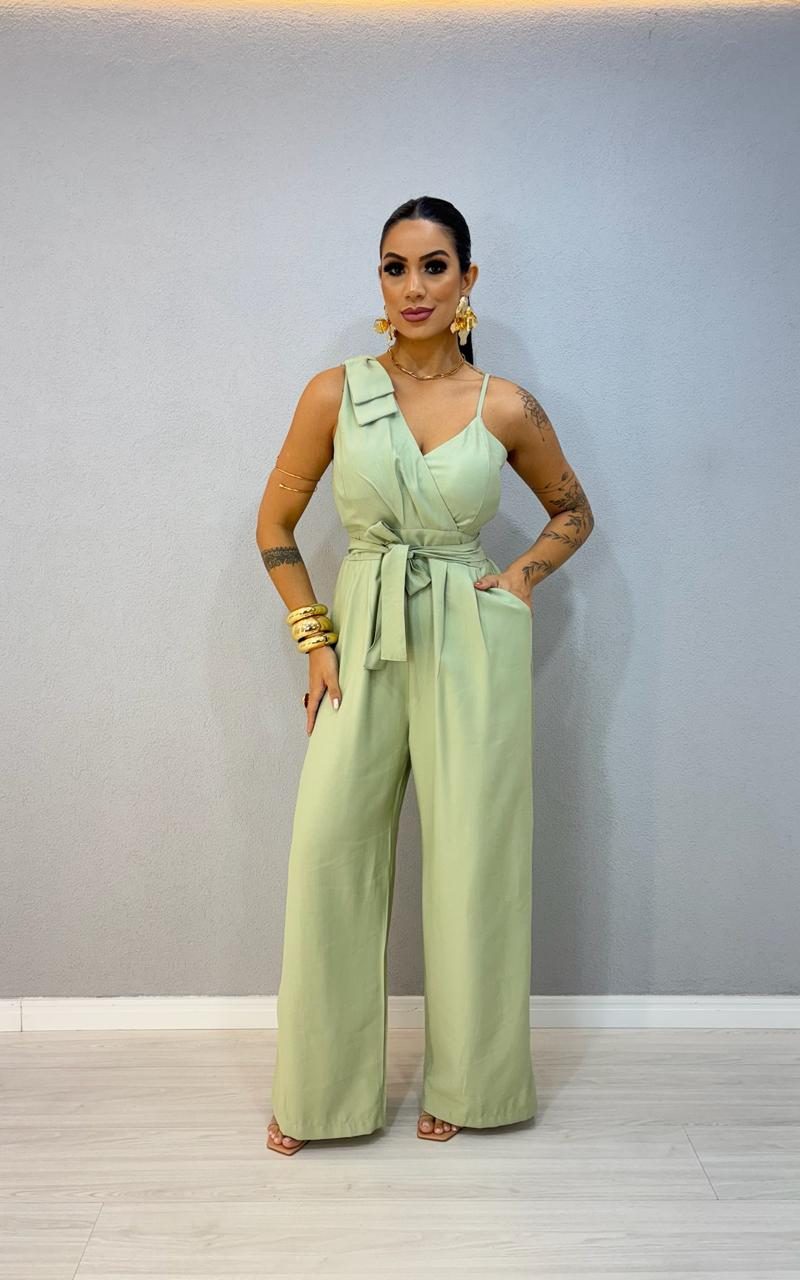 macacao com laco no ombro verde 1000d6