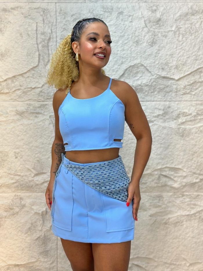 conjunto alfaiataria azul sandi conjunto alfaiataria azul sandi