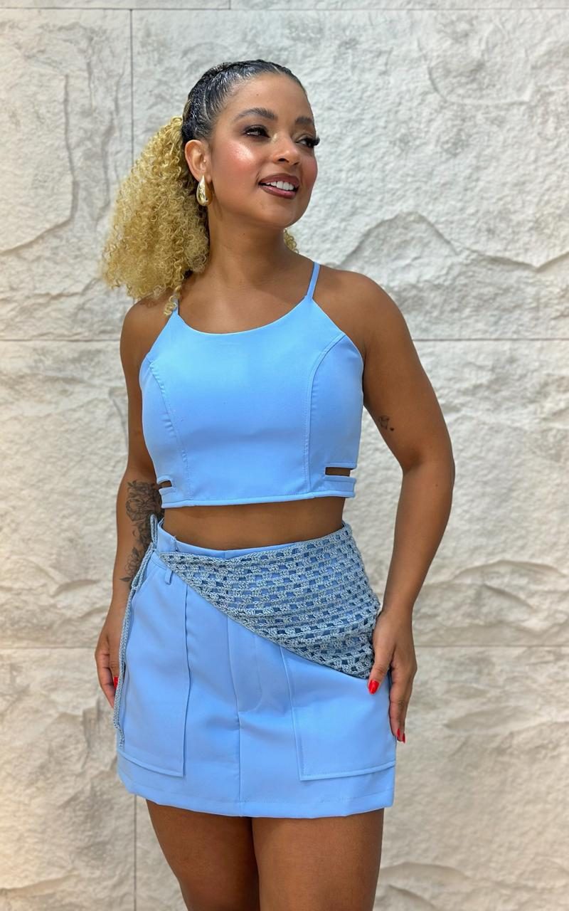 conjunto alfaiataria azul sandi