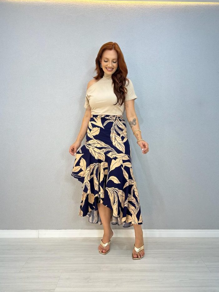 saia envelope estampada azul marinho 1000g3 saia envelope estampada azul marinho 1000g3