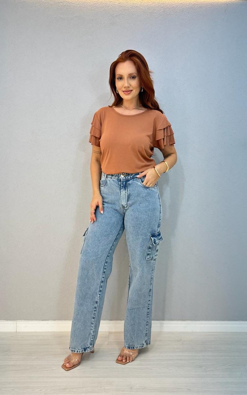 blusa manga com camadas pink 1000g7