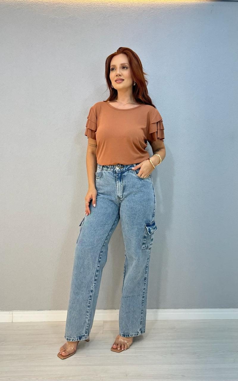 blusa manga com camadas pink 1000g7