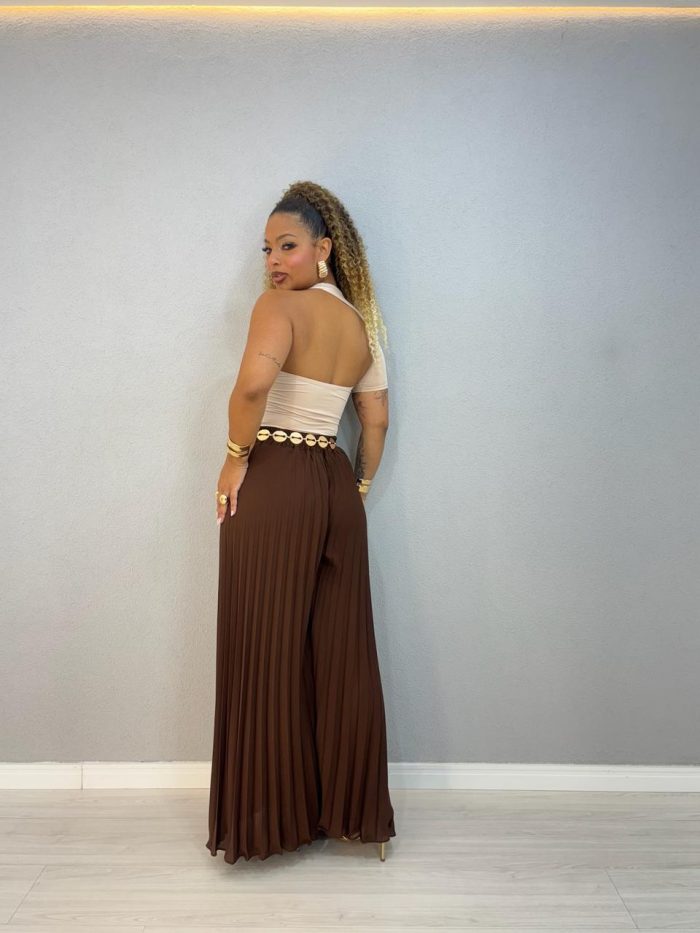 calca plissada crepe marrom 1000e4 calca plissada crepe marrom 1000e4