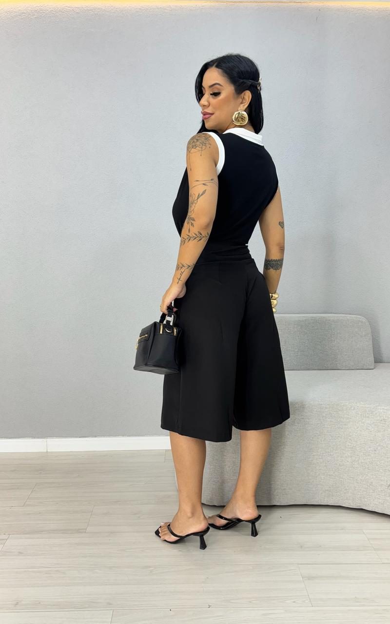 calca pantacourt preta com cinto 1000l6