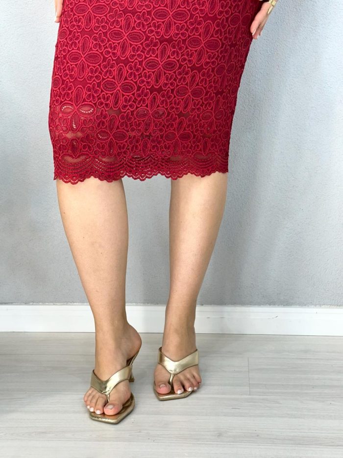 vestido renda manga Única marsala 1000c1 vestido renda manga Única marsala 1000c1