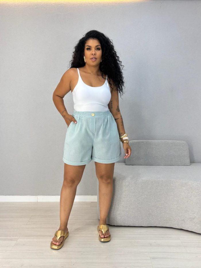 conjunto camisa e shorts linho nude 1000n2 conjunto camisa e shorts linho nude 1000n2