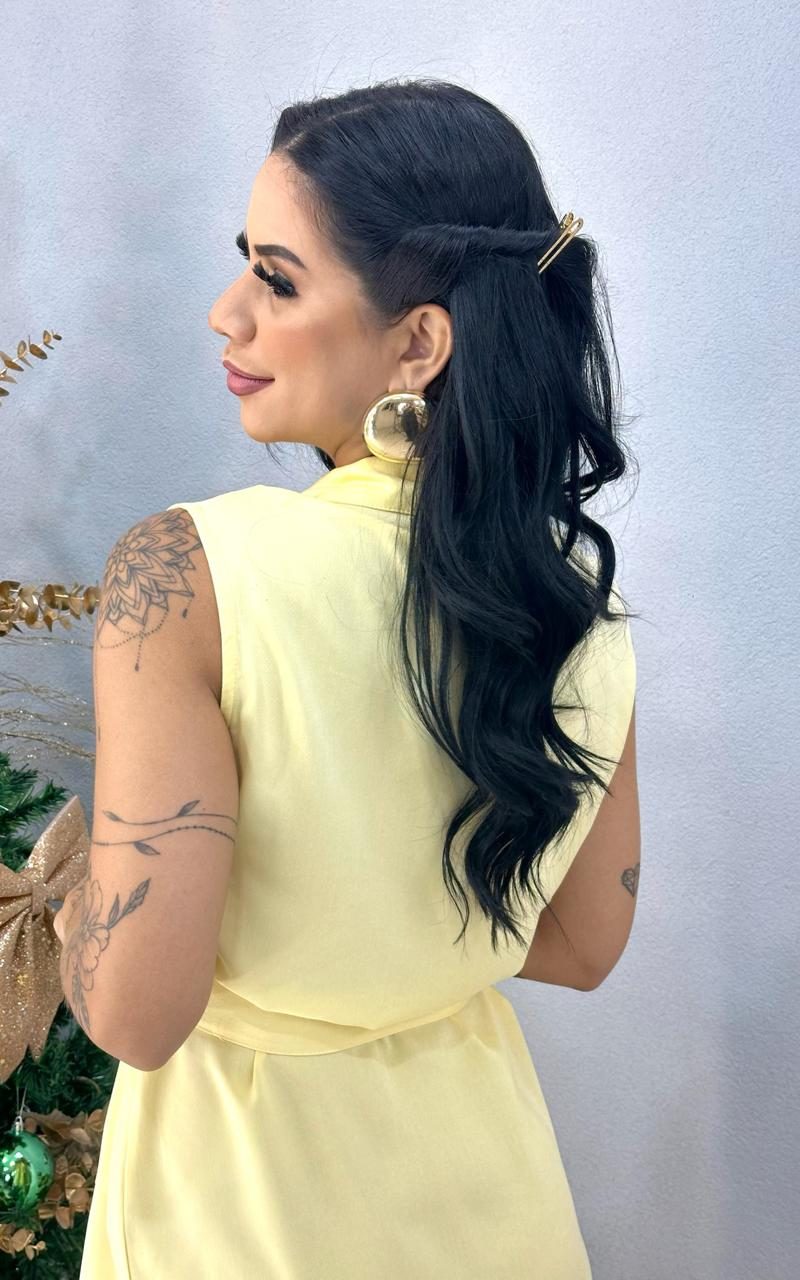 vestido sarja denise amarelo 1000d5