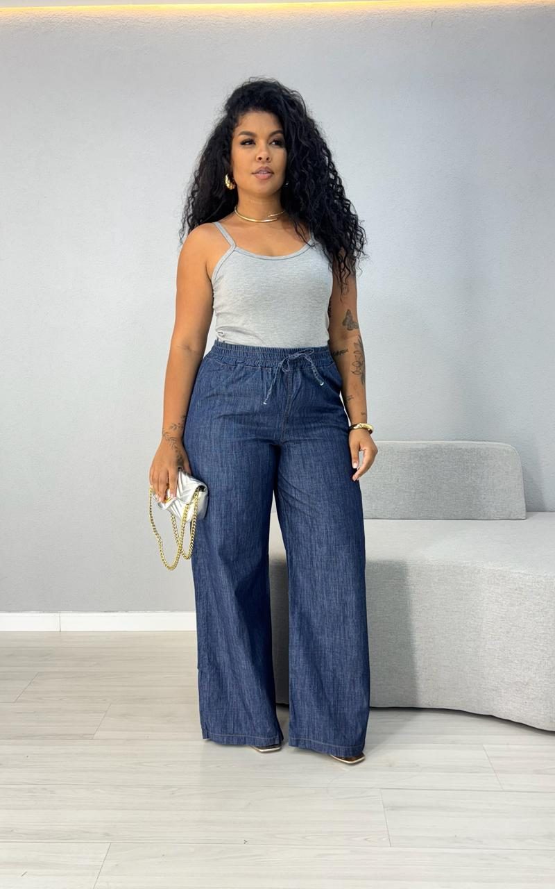 calca pantalona jeans com elastico 1000i4