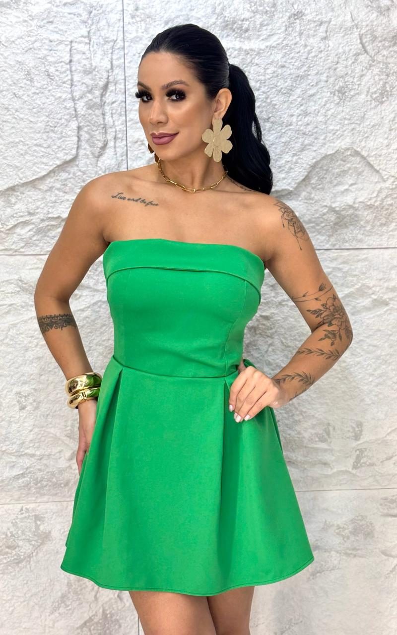 macaquinho sem alca alfaiataria verde 1000n6