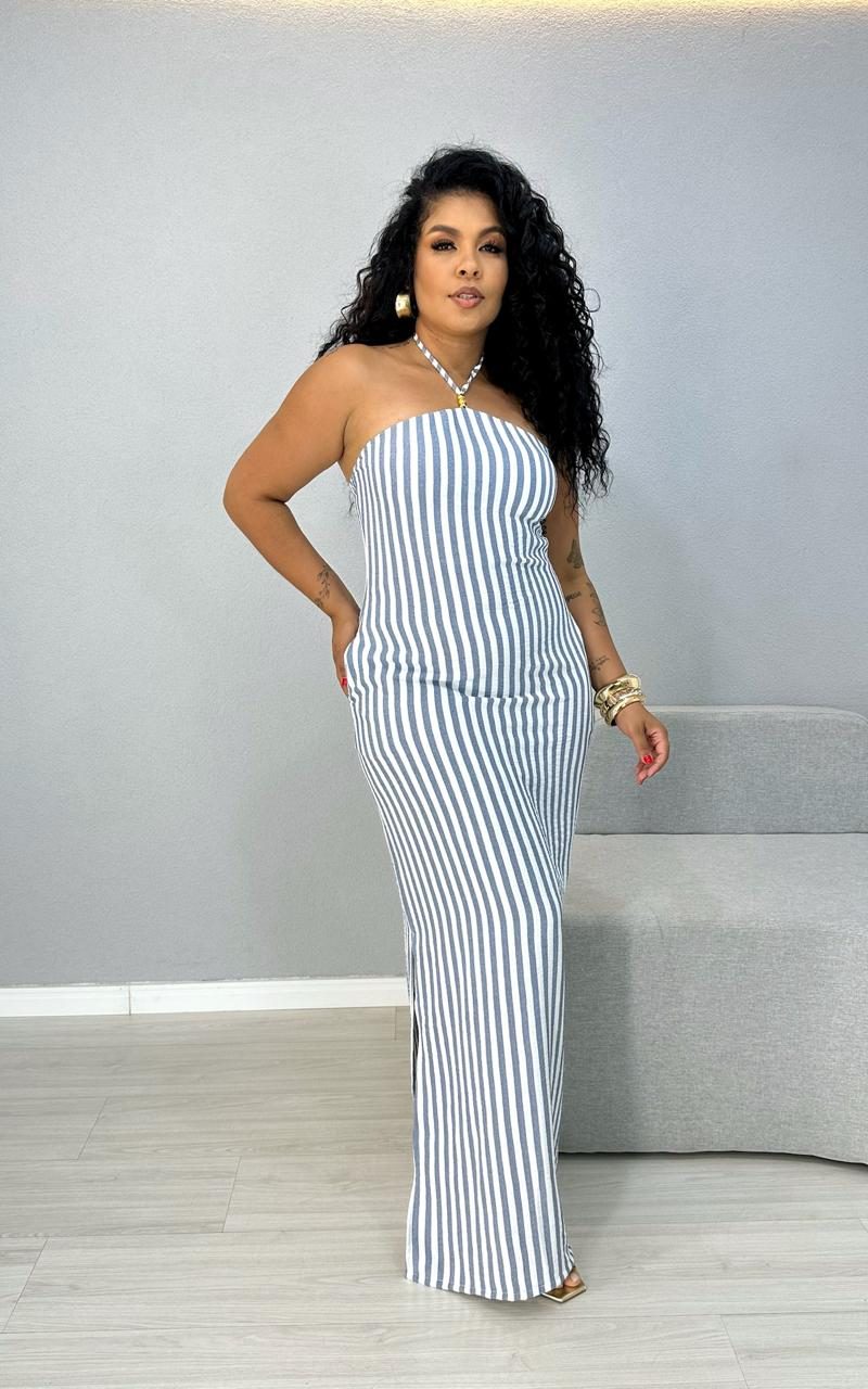 vestido duna listrado luiza 1000k2